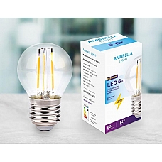 Лампа светодиодная филаментная Ambrella light E27 6W 4200K прозрачная 203915