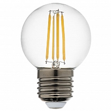 Лампа светодиодная филаментная Lightstar LED Filament E27 6W 3000K шар прозрачный 933822