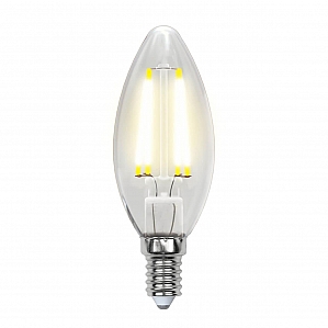Лампа светодиодная филаментная Uniel E14 6W 4000K прозрачная LED-C35-6W/NW/E14/CL PLS02WH UL-00001373