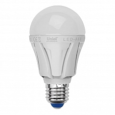 Лампа светодиодная Uniel E27 8W 4000K матовая LED-A60 8W/NW/E27/FR PLP01WH UL-00001523
