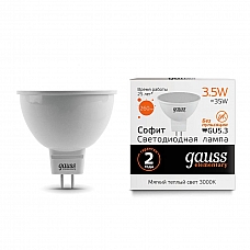 Лампа светодиодная Gauss GU5.3 3.5W 3000K матовая 13514